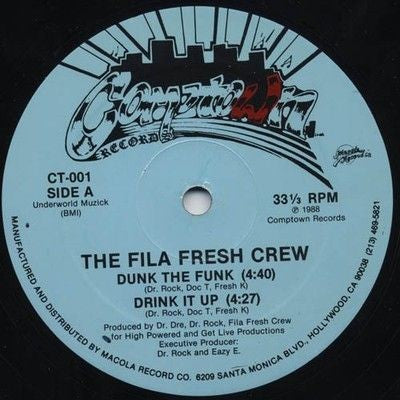 Fila Fresh Crew Dunk The Funk 12" Vinyl Record