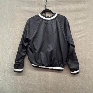 Varsity Spirit Pullover Jacket Womens Medium Black White Cheer Warm Up Raglan 4