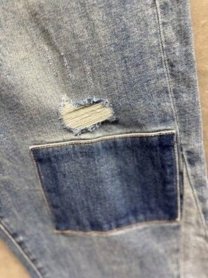 Dear John Jeans Womens 30 Blue Walker Distressed Patchwork Flare Denim Pre-Owned 3