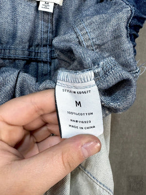 Easel Light Wash Ripped Denim Jeans, Elastic & Drawstring Waist - Size M 2
