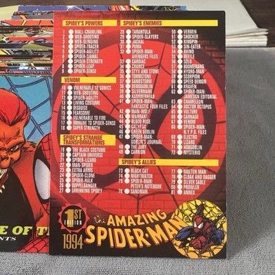1994 Fleer Amazing Spider-Man Complete 150 Card Set Marvel Venom Carnage NM