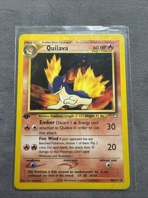 1ST EDITION Quilava 46/111 Pokemon Neo Genesis Vintage Trading Card - NM
