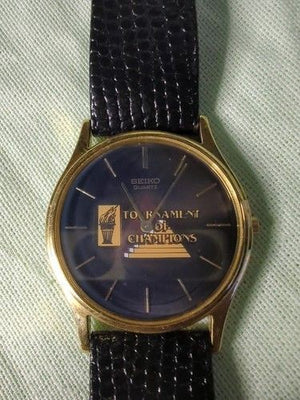 VTG Seiko Watch Men Gold Tone Dial 32mm - Tournament Of Champions 🏆 2
