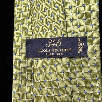 Brooks Brothers Tie Mens Silk Woven Patterned Pre-Owned Made in USA Italy