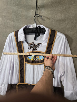 Men's Oktoberfest Lederhosen Costume Bavarian German Beer Fest Shirt Suspenders 4
