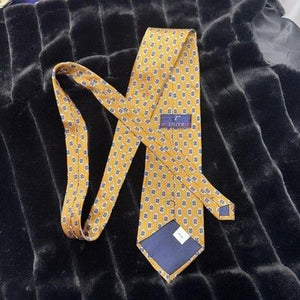Z Zhiye Mens Silk Geometric Pattern Necktie One Size Pre-Owned Good Condition 2