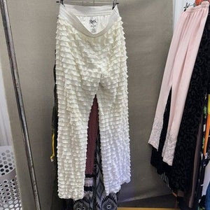 Rock 47 by Wrangler Pants Womens Medium Ruffle Textured Wide Leg Boho Festival 4