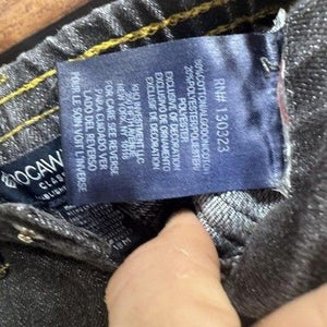 Rocawear Baby Jeans Boys Black Denim Pants 18M Pre-Owned Stretch Yellow Stitch 3