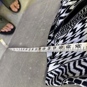 Eye Candy Pants Womens Large Black White Abstract Geometric Flare Palazzo Boho 1