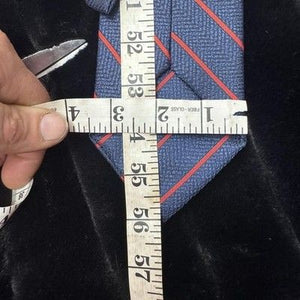 Richman Brothers Vintage Mens Necktie Blue Red Diagonal Striped Pre-Owned 4