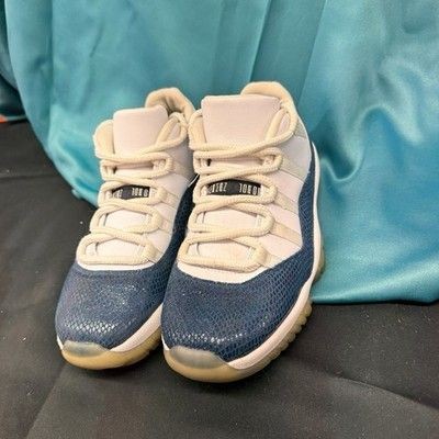 Nike Air Jordan 11 Retro Low Navy Snakeskin Size 8 Rare Used OG CD6846 102