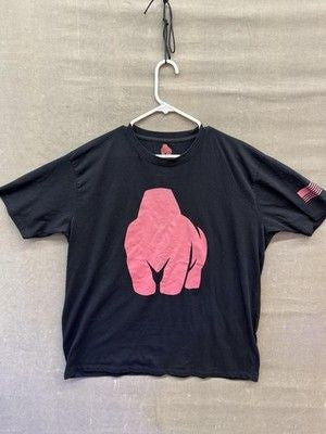 Primal Shirt Mens XL Black Red Gorilla Strength Balance Flag Tee Athletic Gym