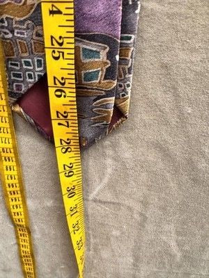 Vintage Christian Dior Monsieur Tie Mens Abstract Print Polyester Made USA 90s 3