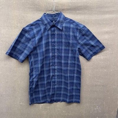 George Mens Shirt Small Plaid Short Sleeve Button Up Pocket Lightweight Pre-Owne