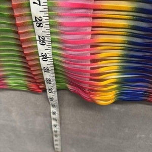 Maltos Shirt Mens Large Multicolor Striped Pleated Short Sleeve Button Up USA 3