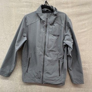 Marmot Jacket Mens Large Gray Softshell Full Zip Zip Pockets Outdoor Hiking 1