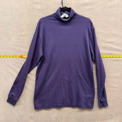 Vintage REI Turtleneck Shirt Mens Large Purple Long Sleeve Base Layer 90s