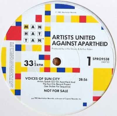 Artists United Against Apartheid Voices Of Sun City 12" Vinyl Record