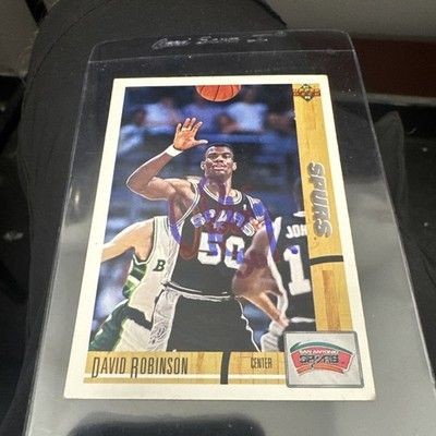 ON CARD AUTO! 1991-92 Upper Deck David Robinson San Antonio Spurs #50 HOF 🔥🏀