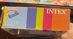 Intex Sit N' Float 60x39" Swimming Pool Lounger Water Float 2 Cupholders Rainbow 3