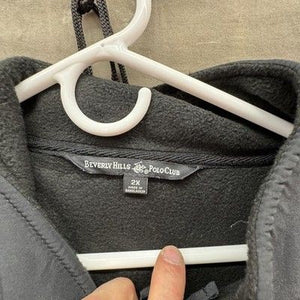 Beverly Hills Polo Club Jacket Mens 2XL Black Gray Fleece Full Zip Pockets Logo 2