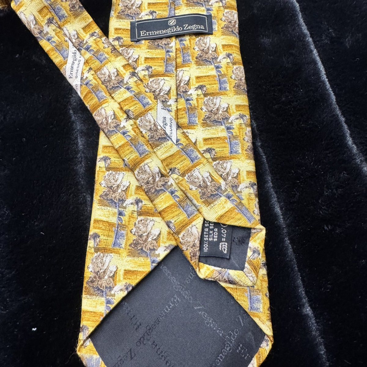 Ermenegildo Zegna Tie Mens Silk Floral Pattern Luxury Necktie Made In Italy