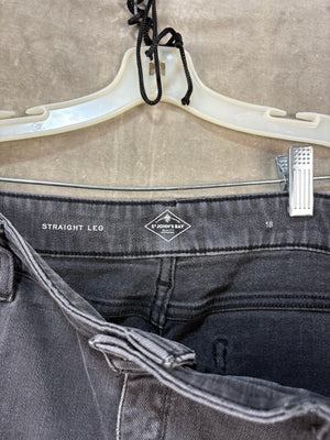 St. John's Bay Women's Jeans Dark Gray Straight Leg Size 18 Good Condition 2