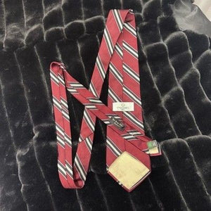 Tom James Silk Tie Burgundy Red Striped Pre-Owned Good Condition 3