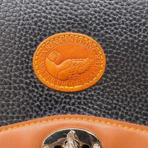 Carina Intl Inc Vintage Black Tan Waterproof Pebble Leather Satchel Briefcase 3