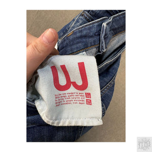 Uniqlo Straight Women's Jeans Size 27x33 Medium Wash Cuffed 3