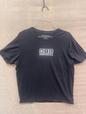 Aeropostale Mens XL Black NYC Graphic Logo Cotton Short Sleeve Shirt Pre-Owned G 4
