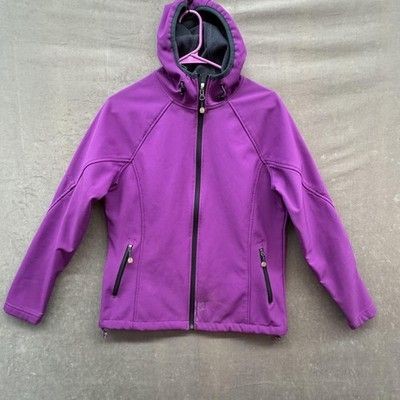Natural Reflections Jacket Womens Medium Softshell Hooded Fleece Lined Purple