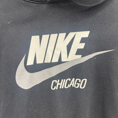 Vintage y2k Nike Chicago swoosh logo black hoodie - Large