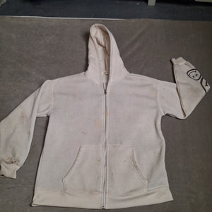 no comment Hoodie Bomber Jacket White Unisex Size M Fair Condition Polyester 1