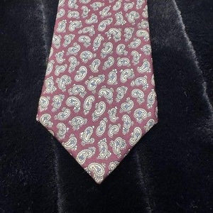 Vintage Paisley Silk Tie Burgundy Blue White Pre-Owned Classic Necktie 90s 1