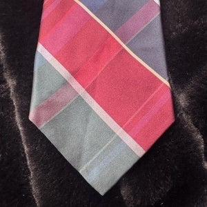Countess Mara Tie Mens Plaid Pattern Classic Neckwear Pre-Owned Good 1