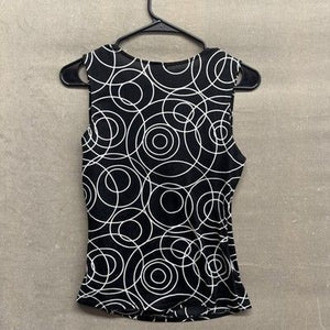 Vanity Tank Top Womens Medium Geometric Sleeveless Blouse Modern Shirt 1