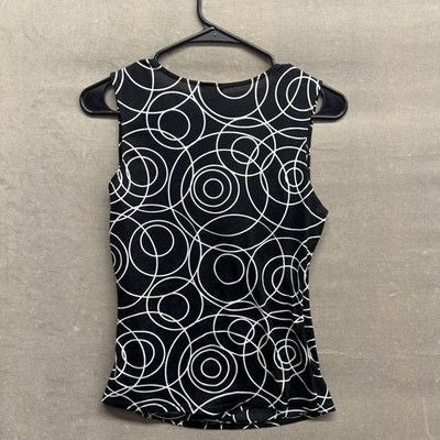 Vanity Tank Top Womens Medium Geometric Sleeveless Blouse Modern Shirt