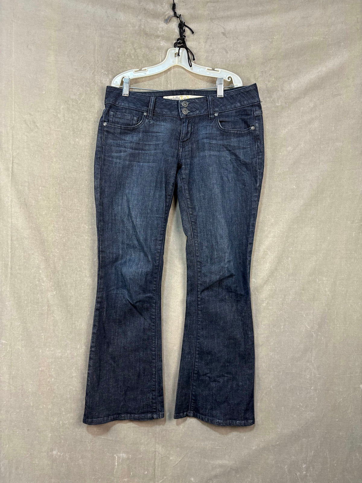 Charlotte Russe Jeans Dark Blue Flare Size 4S Good Condition Stretch Denim