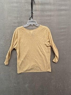 Isaac Mizrahi for Target Shirt Womens XL Gold Metallic V Neck Knit 3/4 Sleeve Pr 2