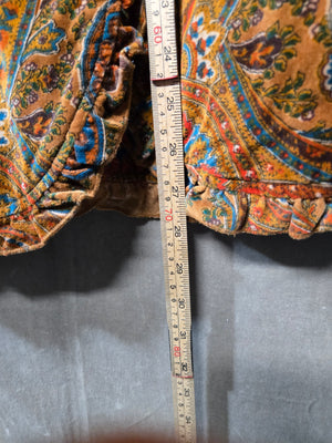 Katie Todd Women's Paisley Velvet Jacket Ruffle Collar Boho Vintage Look Size XL 4