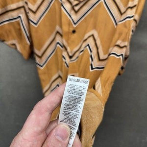 ASOS Shirt Mens Large Brown Chevron Short Sleeve Button Up Casual Geometric Top 5