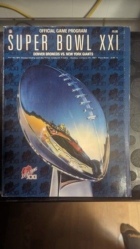 Super Bowl XXI Official Game Program Broncos Vs Redskins January 1987