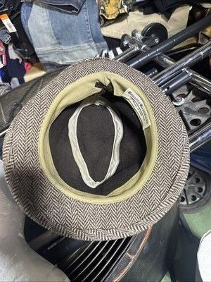 Country Gentleman Traveler Walking Hat Wool Size Large Brown Herringbone 5