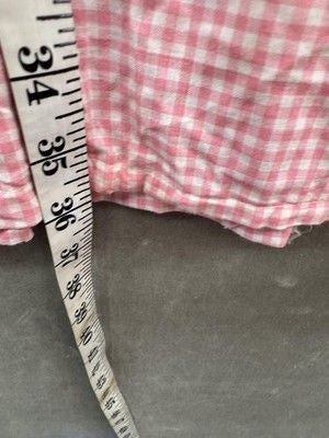 Vintage Pink Gingham Dress Womens Large Sleeveless Drop Waist Ruffle Collar 60s 4