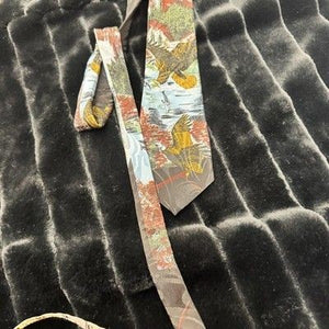 Vintage Belford Neckwear Tie Mens Silk Bald Eagle Outdoors 50s 60s 5