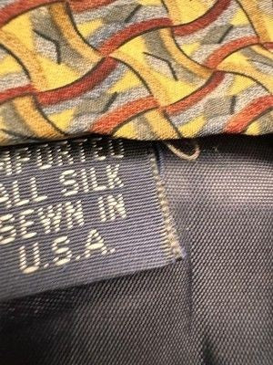 Brandini Le Collezioni Silk Tie Mens Multicolor Geometric Pattern USA Made