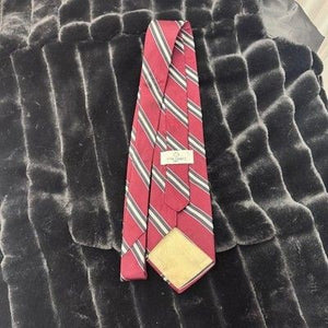 Tom James Silk Tie Mens Tall Man Burgundy Red Striped Old Kings School Regiment 1