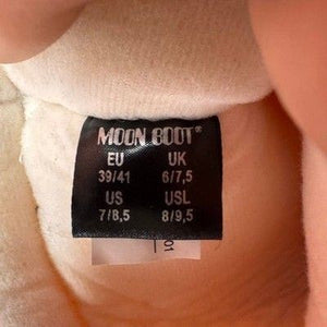 Moon Boot Icon Nylon Pink Snow Boots Tall Lace Up Après-Ski Logo Boots Sz 7/8.5 5