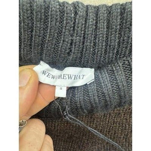 WeWoreWhat Piped Wide Leg Pull On Sweater Knit Pants Heather Brown Black NWT 5